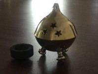 encensoir brule encens forme boule laiton doré 1